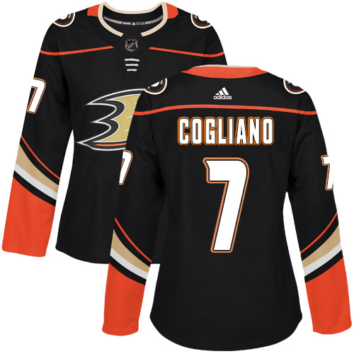 Adidas Anaheim Ducks #7 Andrew Cogliano Black Home Authentic Womens Stitched NHL Jersey->women nhl jersey->Women Jersey